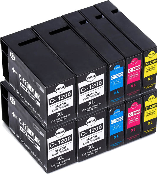 10 Pack Canon Compatible PGI-1200XL High-Yield Ink Cartridges