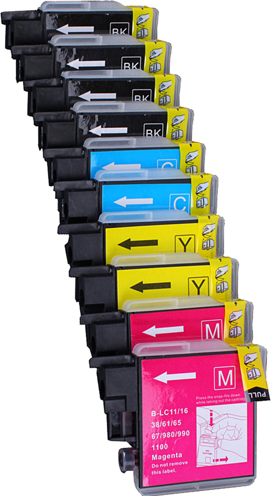 10 Pack Brother LC61 Compatible Ink Cartridges